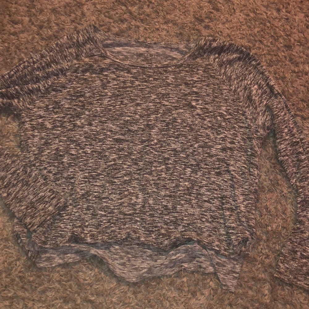 gray and white colored sweater
